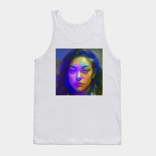 I SEE WHAT YOU DID Weirdcore Glitch Art Portrait Tank Top